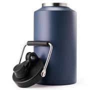 Kerilyn Insulated Gallon Jug with Handle, One Gallon, 128oz Stainless Steel, Large Double Vacuum Water Bottle for Hot & Cold Drinks, Wide Mouth, Sweat Proof, Great for Travel, Camping, Dark Blue
