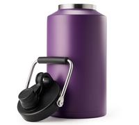 Kerilyn Insulated Gallon Jug with Handle, One Gallon, 128oz Stainless Steel, Large Double Vacuum Water Bottle for Hot & Cold Drinks, Wide Mouth, Sweat Proof, Great for Travel, Camping, Dark Purple