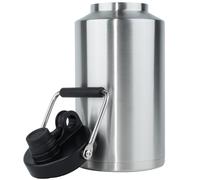 Kerilyn Insulated Gallon Jug with Handle, One Gallon, 128oz Stainless Steel, Large Double Vacuum Water Bottle for Hot & Cold Drinks, Wide Mouth, Sweat Proof, Great for Travel, Camping, Stainless