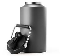 Kerilyn Insulated Gallon Jug with Handle, One Gallon, 128oz Stainless Steel, Large Double Vacuum Water Bottle for Hot & Cold Drinks, Wide Mouth, Sweat Proof, Great for Travel, Camping, Dark Grey