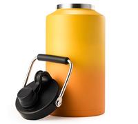 Kerilyn Insulated Gallon Jug with Handle, One Gallon, 128oz Stainless Steel, Large Double Vacuum Water Bottle for Hot & Cold Drinks, Wide Mouth, Sweat Proof, Great for Travel, Camping, Orange