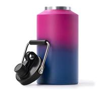 Kerilyn Insulated Jug with Handle, One Gallon, 128oz Stainless Steel, Large Double Vacuum Water Bottle for Hot & Cold Drinks, Wide Mouth, Sweat Proof, Great for Travel, Hiking & Camping, Red Gradient