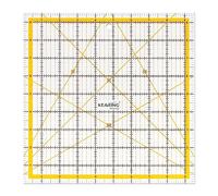 KERING Square Quilting Ruler - 9.5x9.5 inch Anti-Slip Acrylic Ruler for Patchwork Piecing, Bias Strips & Rotary Cutting, Professional Quilter's Tool with Dual-Angle Guide