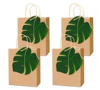 KERINGO 24 PCS Bachelorette Gift Bags bridesmaid Luau Gift Bags with Palm Leaves Hawaiian Tropical Party Supplies Artificial Monstera Kraft Paper Bridesmaid Party Favors for Wedding Hawaiian