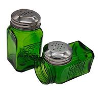 Kerixi Old-Fashioned Retro Salt and Pepper Shakers Green Glass