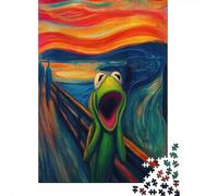 Kermit Scream ArtJigsaw Puzzles 1000 Pieces for Adults Puzzle Educational GamesVibrant Expressionist Style