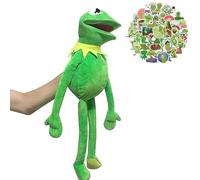 Kermit The Frog Puppet with 50Pcs Stickers Frog Hand Puppets for Kids Adult Anime Plush Doll Toy Children Gifts