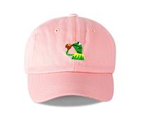 Kermit The Frog "Sipping Tea" Adjustable Strapback Cap (pink)