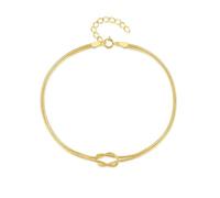 KERNES Mother & Daughter Bond Knot Bracelets,S925 Sterling Silver Double Band Knot Bracelet,Forever Love Knot Infinity Bracelet,Mother Daughter Jewelry Bracelet (Gold,925 Silver)