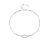 KERNES Mother & Daughter Bond Knot Bracelets,S925 Sterling Silver Double Band Knot Bracelet,Forever Love Knot Infinity Bracelet,Mother Daughter Jewelry Bracelet (Silver,925 Silver)