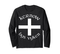 Kernow Bys Vyken Cornwall Forever Celtic Font Cornish Flag Long Sleeve T-Shirt