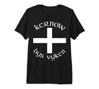 Kernow Bys Vyken Cornwall Forever Celtic Font Cornish Flag Premium T-Shirt