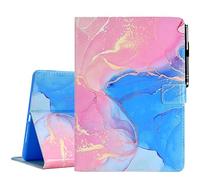 KEROM Case for iPad 9th/8th/7th Generation iPad 10.2 inch Case, PU Leather Stand Folio Cover Case for iPad 9th Generation 2021/iPad 8th Gen 2020/iPad 7th Gen 2019, Auto Sleep/Wake - Pink Blue Marble
