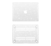 KEROM Clear Glitter Case for MacBook Air 13 inch 2025-2022 M4 M3 M2 A3240 A3113 A2681, Clear Glitter MacBook Air 13.6 Case, Bling Sparkle Plastic Hard Shell & Keyboard Cover for Mac Air 13.6 inch