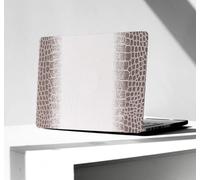 KEROM Compatible with Crocodile MacBook Pro 13 Inch Case 2025-2016 M2 M1 A2338 A2289 A2251 A2159 A1989 A1706 A1708, Textured Aligator Skin Snakeskin PU Leather Hardshell & Keyboard Cover, Brown White