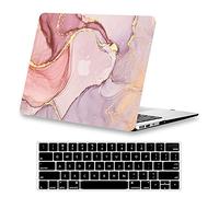 KEROM Compatible with MacBook Pro 16 inch Case 2024-2021 M4 M3 M2 M1 Pro/Max Chip A3403 A3186 A2991 A2780 A2485, Protective Plastic Hard Shell Case & Keyboard Cover, Pink Marble