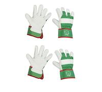 Keron Reinforced Leather Rigger Gloves Garden Gloves Work Gloves x 2 Pairs (Large)