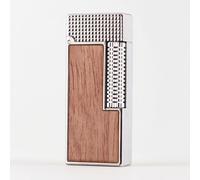 Kerosene Cigarette Lighters with Presentation Box, flip Soft Flame (sideslip Gear) for Collection-Decorative-Men's Gift(Brown silver)