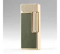 Kerosene Cigarette Lighters with Presentation Box, flip Soft Flame (sideslip Gear) for Collection-Decorative-Men's Gift(Green gold)