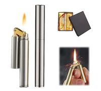 Kerosene Copper Lighter, Vintage Trench Lighter Reusable Antique Mini Retro Trench Lighter Soft Flame Cigarette Lighter, Gift For Men (B)