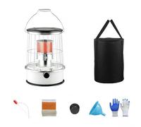 Kerosene Heater, 6L Outdoor Camping Heater Portable Kerosene Stove Burner Paraffin Removable Cover Heating Area: 18m² Heat Output of 10000 BTU/hr for Patio Picnics Camping Travel and Fishing(White)