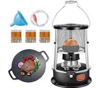Kerosene Heater Indoor/Outdoor with BBQ Grill, 10000 BTU Portable Non Electric Heater, Camping Kerosene Stove for Heating, Cooking, Camping (Liftable)