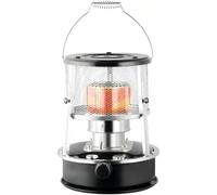 Kerosene Heater,Outdoor Camping Portable Camp Tent Heater,with 15-17H Run Time, for Camping,Garage,Emergency Heating(Black,Glass chimney)