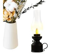 Kerosene Lamp - Retro LED Lantern for Farmhouse Décor - Vintage Flameless Table Lamp | Battery Operated Candle Light with Handle | Antique Style Night Lamps for Bedroom, Living Room, Parties &