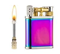 Kerosene Lighter 2-in-1, Refillable Portable Match Lighter with Dual Ignition Methods, Ideal for Indoor and Outdoor Use (Fuel Not Included)