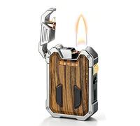 Kerosene Lighter - Four Ignition Modes, Semi-Automatic Flip-Top Design, Transparent Fuel Tank, Safety Lock, Windproof, for Men