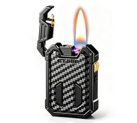 Kerosene Lighter - Four Ignition Modes, Semi-Automatic Flip-Top, Transparent Fuel Tank, Safety Lock, Windproof, for Men