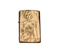 Kerosene Lighter, Hand Decorated Vintage Design, Windproof Soft Flame, Reusable Ignition Tool, Perfect for Men’s Gifts and Collectibles