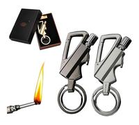 Kerosene Lighter Keychain 2 Pack, Windproof Refillable Metal Design, Ideal for Outdoor Activities, BBQs, Candles, Perfect Men's Gift