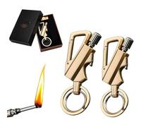 Kerosene Lighter Keychain 2 Pack, Windproof Refillable Metal Design, Ideal for Outdoor Activities, BBQs, Candles, Perfect Men's Gift