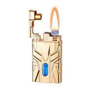 Kerosene Lighter, Metal Portable Design, Multiple Ignition Methods, LED Transparent Windproof Window, Reusable and Windproof