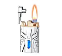 Kerosene Lighter, Metal Portable Design, Multiple Ignition Methods, LED Transparent Windproof Window, Reusable and Windproof