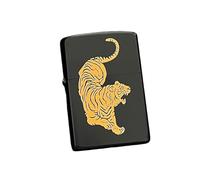 Kerosene Lighter Shell Compatible with Zippo, Black with Gold Dragon Design, Outer Case Only for Customizable Inserts - Unique Accessory for Personalization