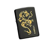 Kerosene Lighter Shell Compatible with Zippo, Black with Gold Dragon Design, Outer Case Only for Customizable Inserts - Unique Accessory for Personalization