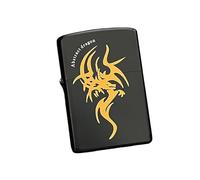 Kerosene Lighter Shell Compatible with Zippo, Black with Gold Dragon Design, Outer Case Only for Customizable Inserts - Unique Accessory for Personalization