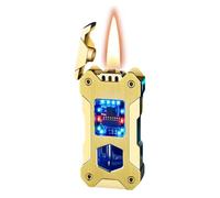 Kerosene Lighter with Four Ignition Modes, Voice-Activated Soft Flame Function, Unique Light Window, for Him or Dad
