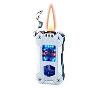 Kerosene Lighter with Four Ignition Modes, Voice-Activated Soft Flame Function, Unique Light Window, for Him or Dad
