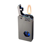 Kerosene Lighter with One-Touch Ejection, Transparent Fuel Tank, 22-Hole Windproof Design, Perfect for Collectors, Business Gifts (fuel not included)