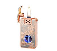 Kerosene Lighter with Smart Sensor, 4 Windproof Ignition Modes, Metal Embossed Body, Ideal for Camping and Candlelight Gifts