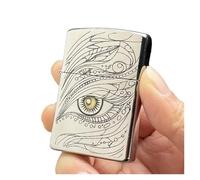 Kerosene Windproof Lighter, Refillable Metal Flip-Top Design, Old-Fashioned Grinding Wheel Style, Ideal for Candle, Camping, and Decoration (Fuel Not Included)