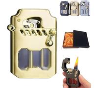 Kerosene Windproof Lighter, Transparent Tank Mechanical Metal Oil Lighter, Vintage Design, Flip-Top for Easy Use, Ideal for Outdoor Activities