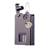 Kerosene Windproof Lighter with Oil Tank, Soft Flame, Automatic Ejection Ignition, Refillable, Ideal for Camping, Hiking, Lighting Candles, Retro Design