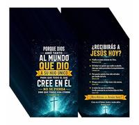 Kerosly 200 Pcs Spanish Christian Scripture Cards, Double-Sided Juan 3 16 Bible Verse Cards, Inspirational Faith Message Prints for Church Outreach, Bible Sharing, Ministry Events