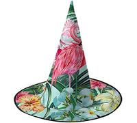 KEROTA Pink Flamingo Halloween Decorate Magic Hat Witch Hat for Party Masquerade Cosplay Costume Accessory