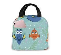 KEROTA Springs Creative Dory and Nemo All Smiles Portable Insulated Lunch Bag Tote 8.5 X 8 X 5 Inch Waterproof Meal Prep Box with Zipper for Office School Women Men Picnic Food Kids Girls Boys