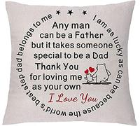 KEROTA Step Dad Hug Cushion Pillow Cover Fathers Day Birthday Gift Cushion Case Stepfather Throw Pillowcase Any Man Can Be A Father but It Takes Someone Special to be A Step Dad Thank You